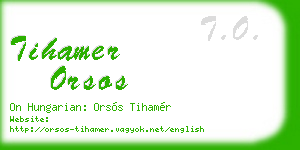 tihamer orsos business card